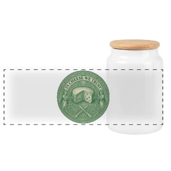 In Cheese we trust - Panorama Keksdose mit Holzdeckel - Weiß - Vorne