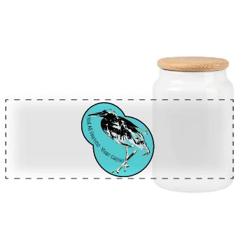 Tous les héros Hérons ne portent pas de capes Drôle d’oiseau jeu de mots - Boîte à biscuits avec couvercle en bois - blanc - Devant