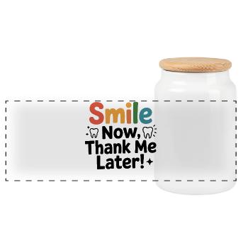 Dental Lab Technician Pride  - Panoramic Cookie Jar with Wooden Lid - white - Front