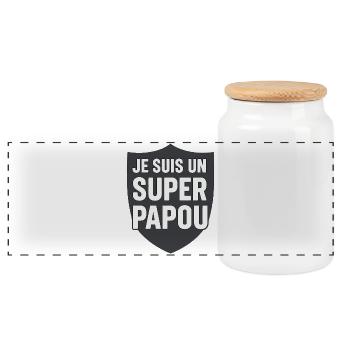 I'm a great Papuan - Panoramic Cookie Jar with Wooden Lid - white - Front