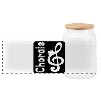 Choir Cats - Panoramic Cookie Jar with Wooden Lid - white - Front