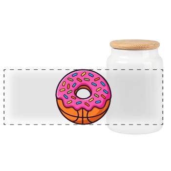 Funny Basketball Food Humor - Panorama Keksdose mit Holzdeckel - Weiß - Vorne