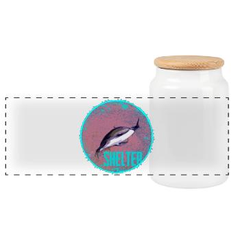 Cercle de l’abri des dauphins - Boîte à biscuits avec couvercle en bois - blanc - Devant