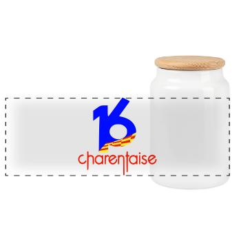 Department 16 Charentaise - Panoramic Cookie Jar with Wooden Lid - white - Front