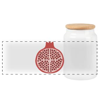 Demi-grenade - Boîte à biscuits avec couvercle en bois - blanc - Devant