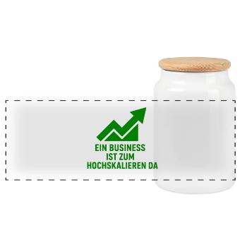 Motivation des entreprises en ligne - Boîte à biscuits avec couvercle en bois - blanc - Devant