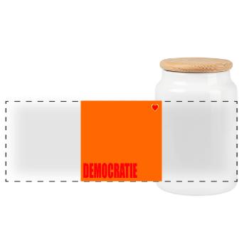 CŒUR DE LA DÉMOCRATIE - Boîte à biscuits avec couvercle en bois - blanc - Devant