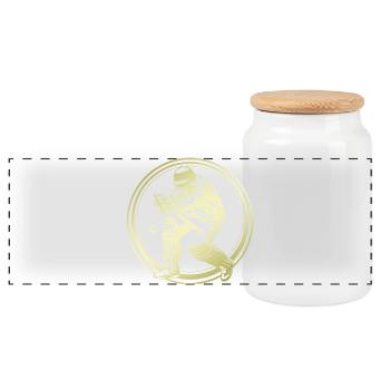 Cricket Silhouette - Panorama Keksdose mit Holzdeckel - Weiß - Vorne