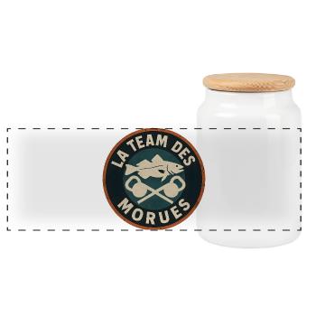 La Team des Morues Patch - Boîte à biscuits avec couvercle en bois - blanc - Devant