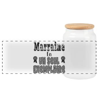 Marraine En Un Seul Exemplaire - Boîte à biscuits avec couvercle en bois - blanc - Devant