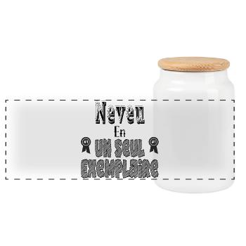 Nephew In One Copy - Panoramic Cookie Jar with Wooden Lid - white - Front