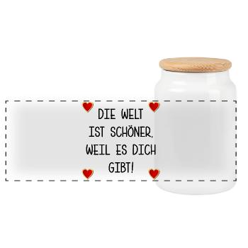 RELATION AMITIÉ DICTONS - Boîte à biscuits avec couvercle en bois - blanc - Devant