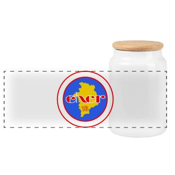 Logo 18 Cher - Panoramic Cookie Jar with Wooden Lid - white - Front