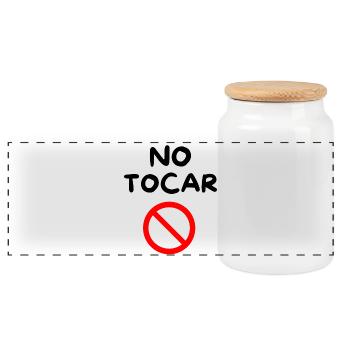 DO NOT TOUCH 🚫 - Panoramic Cookie Jar with Wooden Lid - white - Front