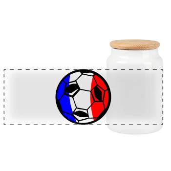 Football France - Panoramic Cookie Jar with Wooden Lid - white - Front