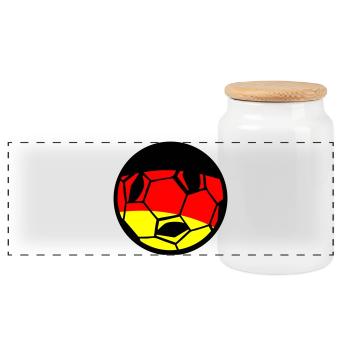 Fußball Deutsche Flagge Kunst - Panorama Keksdose mit Holzdeckel - Weiß - Vorne
