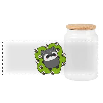 Raton Joie parmi les Fleurs - Boîte à biscuits avec couvercle en bois - blanc - Devant