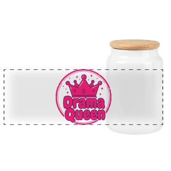 Drama Queen Fun Shirt Hoodie - Panoramic Cookie Jar with Wooden Lid - white - Front