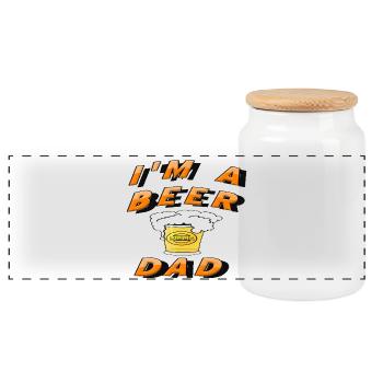 Bière - Boîte à biscuits avec couvercle en bois - blanc - Devant