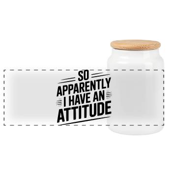Donc, apparemment, j’ai une attitude - Boîte à biscuits avec couvercle en bois - blanc - Devant