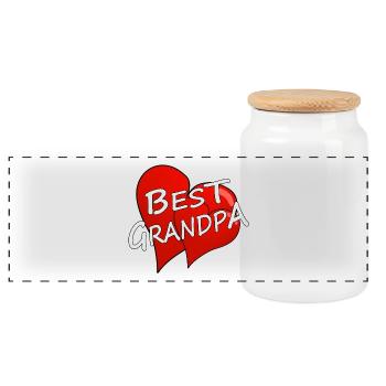 BEST GRANDPA - Panorama Keksdose mit Holzdeckel - Weiß - Vorne