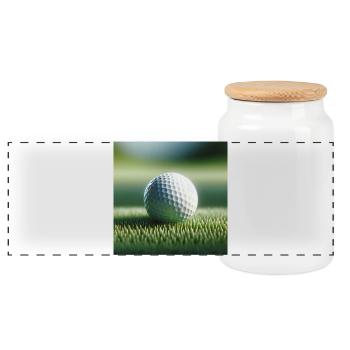 Sport, Golf - Panorama Keksdose mit Holzdeckel - Weiß - Vorne