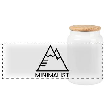 MINIMALIST. BLACK MOUNTAIN - Panoramic Cookie Jar with Wooden Lid - white - Front