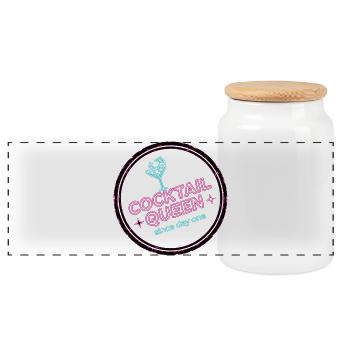 Cocktail Queen Party Shirt Sac à capuche - Boîte à biscuits avec couvercle en bois - blanc - Devant