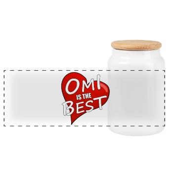 OMI IS THE BEST - Panorama Keksdose mit Holzdeckel - Weiß - Vorne