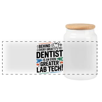Derrière chaque grand technicien de laboratoire dentaire - Boîte à biscuits avec couvercle en bois - blanc - Devant