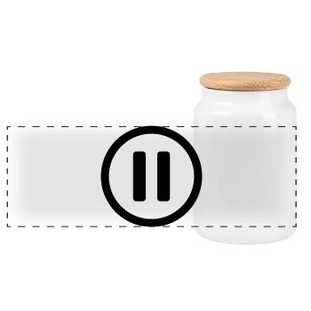 Icon Pause - Panoramic Cookie Jar with Wooden Lid - white - Front