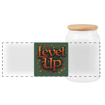 Level Up - Panorama Keksdose mit Holzdeckel - Weiß - Vorne