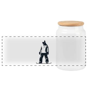 Snowboarder - Cool Silhouette Logo - Boîte à biscuits avec couvercle en bois - blanc - Devant
