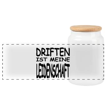 drift - Panoramic Cookie Jar with Wooden Lid - white - Front