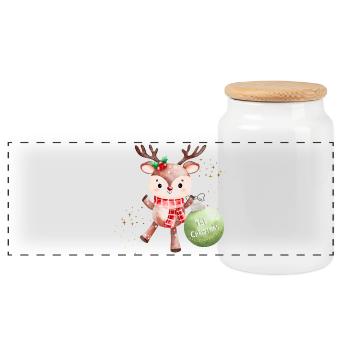 Mon premier Noël - Boîte à biscuits avec couvercle en bois - blanc - Devant