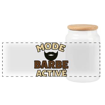 Active Beard Mode - Panoramic Cookie Jar with Wooden Lid - white - Front