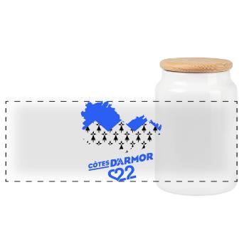 Cotes d'Armor 22  - Boîte à biscuits avec couvercle en bois - blanc - Devant