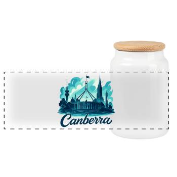 Canberra Hauptstadt Australien maritim Geschenk - Panorama Keksdose mit Holzdeckel - Weiß - Vorne