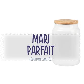Mari parfait édition limitée humour cadeau origina - Boîte à biscuits avec couvercle en bois - blanc - Devant