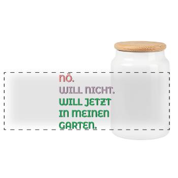 SETTING PRIORITIES HOBBY GARDEN - Panoramic Cookie Jar with Wooden Lid - white - Front