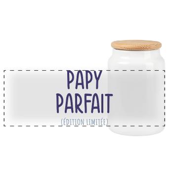 Perfect Grandpa Limited Edition Humor Gift Great-P - Panoramic Cookie Jar with Wooden Lid - white - Front