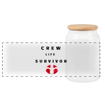 Crew Life Survivor - Panoramic Cookie Jar with Wooden Lid - white - Front