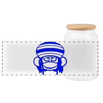 grenouille Reggae musique Rasta cheveux chapeau Jamaïque Fun - Boîte à biscuits avec couvercle en bois - blanc - Devant