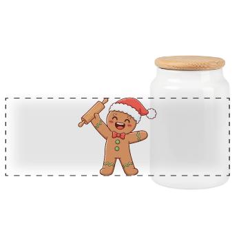 Pâtisserie de Noël Art Baker - Boîte à biscuits avec couvercle en bois - blanc - Devant