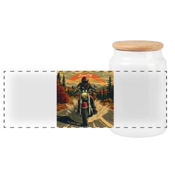 Tapestry King of the Road - Panorama Keksdose mit Holzdeckel - Weiß - Vorne