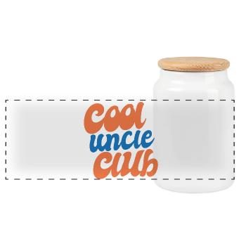 Cooler Onkel Club - Cool Uncle Club - Panoramic Cookie Jar with Wooden Lid - white - Front