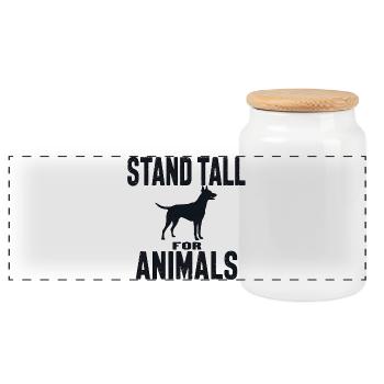 Stand Tall pour les animaux Dog Silhouette - Boîte à biscuits avec couvercle en bois - blanc - Devant