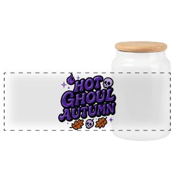 Hot Ghoul Automne / Halloween Y2K Design - Boîte à biscuits avec couvercle en bois - blanc - Devant
