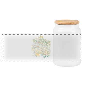 Burg der Mauren Sintra Illustration - Panorama Keksdose mit Holzdeckel - Weiß - Vorne