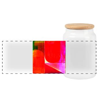 Géométrie du bloc de couleur néon - Boîte à biscuits avec couvercle en bois - blanc - Devant